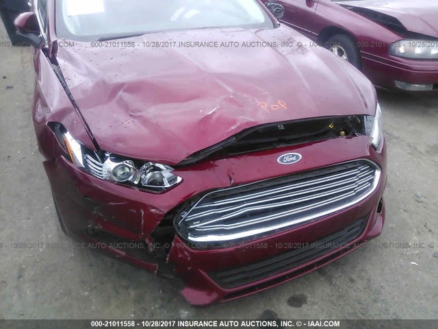 3FA6P0G79ER199734 - 2014 FORD FUSION S RED photo 6