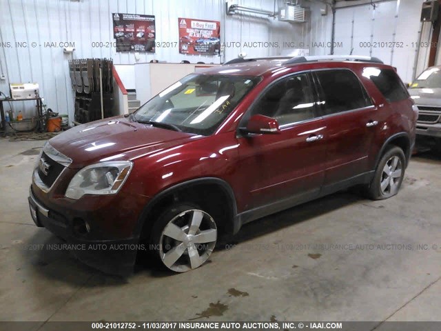 1GKKVRED7BJ134063 - 2011 GMC ACADIA SLT-1 Rojo foto 2