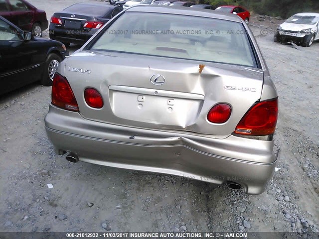 JT8BL69S510003063 - 2001 LEXUS GS 430 GOLD photo 6