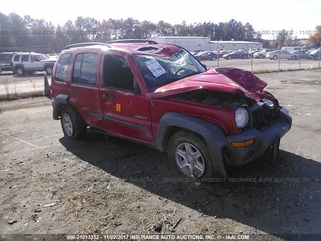 1J4GL48K54W157152 - 2004 JEEP LIBERTY SPORT 红色 照片 1
