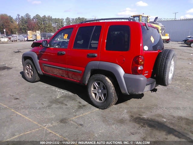 1J4GL48K54W157152 - 2004 JEEP LIBERTY SPORT RED photo 3