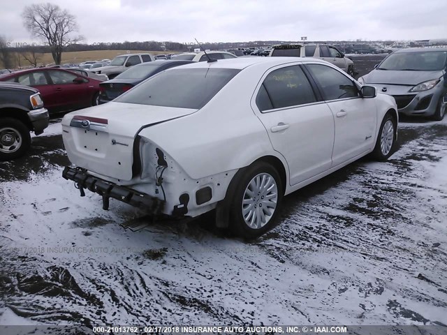 3FADP0L32AR335688 - 2010 FORD FUSION HYBRID WHITE photo 4