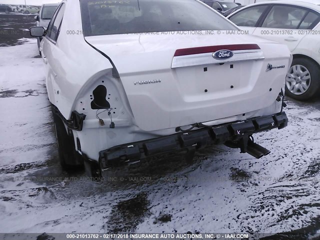 3FADP0L32AR335688 - 2010 FORD FUSION HYBRID WHITE photo 6