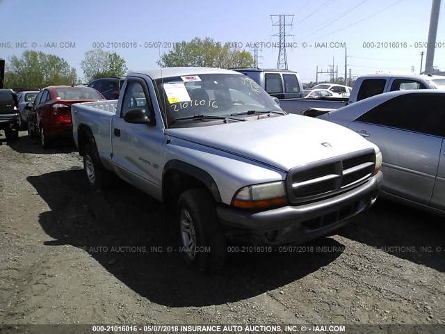 1B7GG16X32S570425 - 2002 DODGE DAKOTA SXT SILVER photo 1