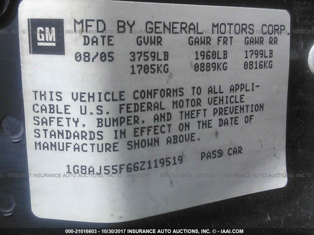 1G8AJ55F66Z119519 - 2006 SATURN ION LEVEL 2 Qırmızı foto 9