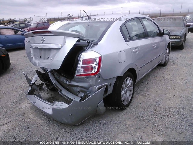 3N1AB6AP1CL676139 - 2012 NISSAN SENTRA 2.0/2.0S/SR/2.0SL SILVER photo 4