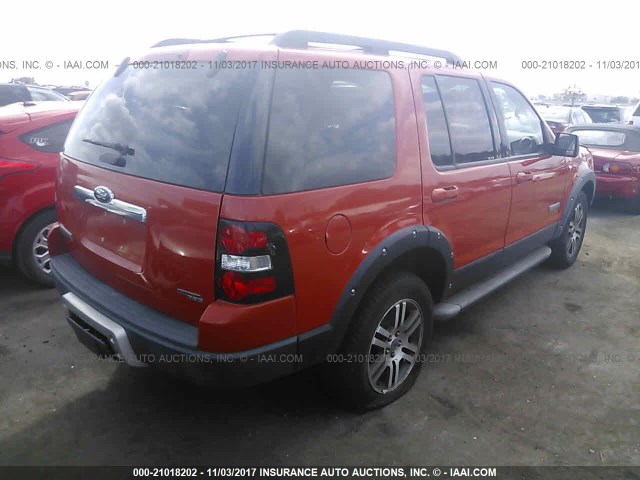 1FMEU63867UA72690 - 2007 FORD EXPLORER XLT ORANGE photo 4