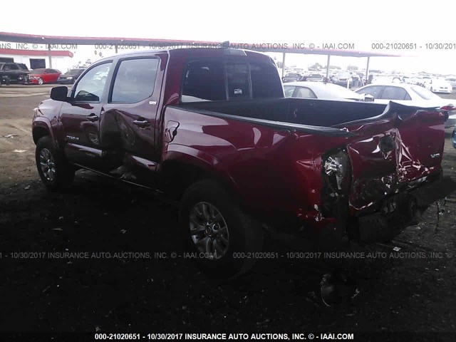 3TMCZ5AN4GM011259 - 2016 TOYOTA TACOMA DBL CAB/SR/SR5/TRD SPT/OR RED photo 3