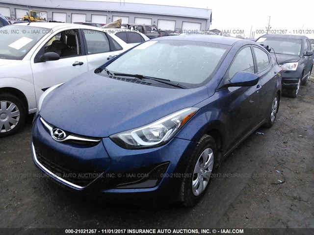 5NPDH4AE7GH770687 - 2016 HYUNDAI ELANTRA SE/SPORT/LIMITED BLUE photo 2