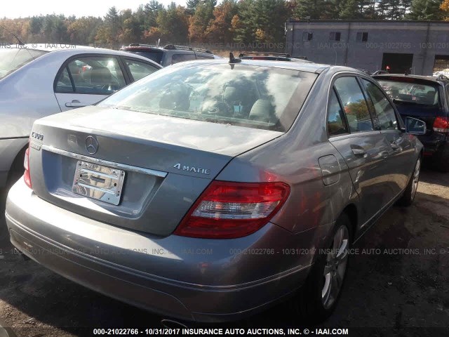 WDDGF8BB0BR164220 - 2011 MERCEDES-BENZ C 300 4MATIC SILVER photo 4