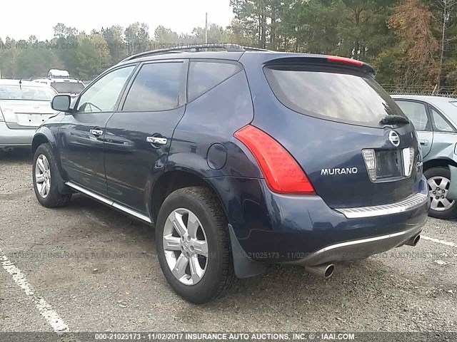 JN8AZ08W47W614841 - 2007 NISSAN MURANO SL/SE/S Dark Blue photo 3