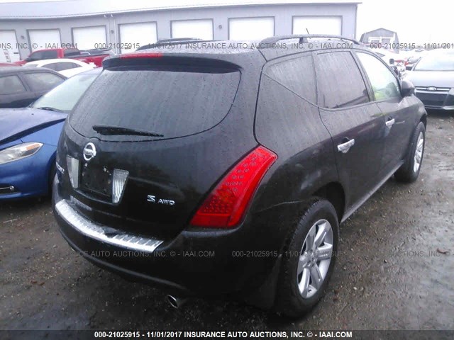 JN8AZ08W87W632887 - 2007 NISSAN MURANO SL/SE/S BLACK photo 4