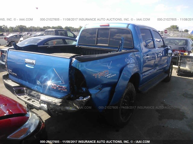 3TMJU62N58M055251 - 2008 TOYOTA TACOMA DOUBLE CAB PRERUNNER BLUE photo 4