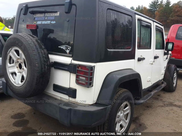 1J4GA39199L767327 - 2009 JEEP WRANGLER UNLIMITE X WHITE photo 4