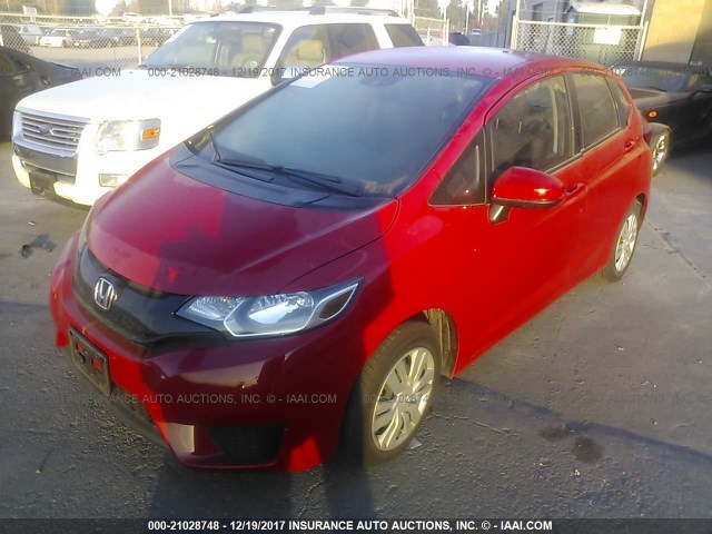 JHMGK5H59GX029406 - 2016 HONDA FIT LX RED photo 2