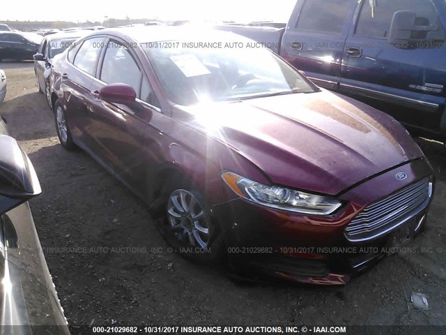 3FA6P0G71GR132578 - 2016 FORD FUSION S RED photo 1