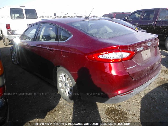3FA6P0G71GR132578 - 2016 FORD FUSION S RED photo 3