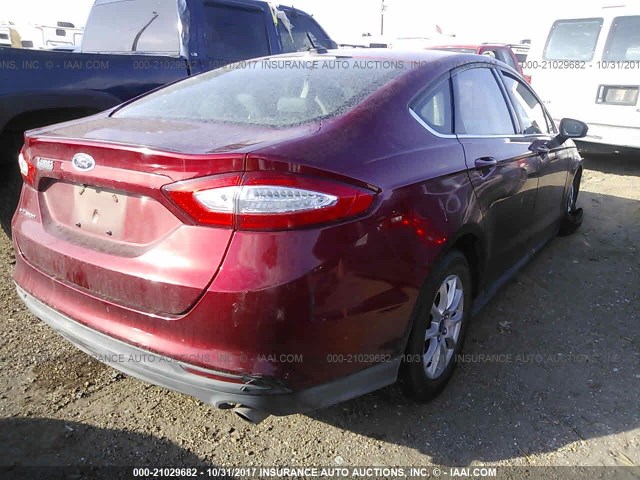 3FA6P0G71GR132578 - 2016 FORD FUSION S RED photo 4
