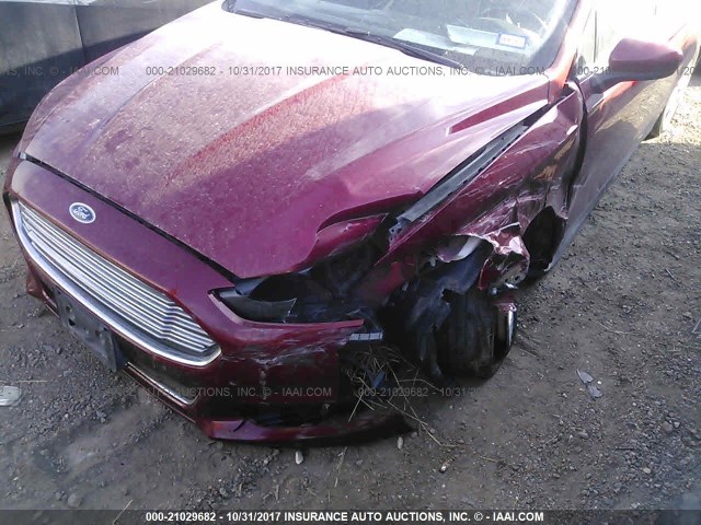 3FA6P0G71GR132578 - 2016 FORD FUSION S RED photo 6