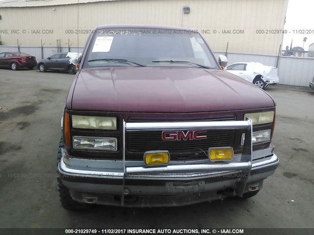 1GTDK14K5LZ509255 - 1990 GMC SIERRA K1500 BURGUNDY photo 6