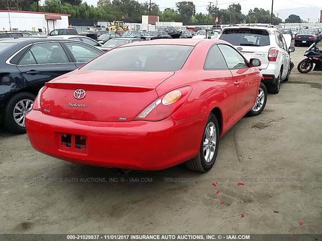 4T1CE38P36U751060 - 2006 TOYOTA CAMRY SOLARA SE/SLE წითელი ფოტო 4