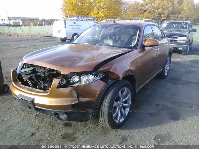 JNRBS08W54X402802 - 2004 INFINITI FX45 ORANGE photo 2