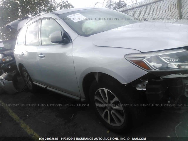 5N1AR2MN3DC652963 - 2013 NISSAN PATHFINDER S/SV/SL/PLATINUM SILVER photo 1