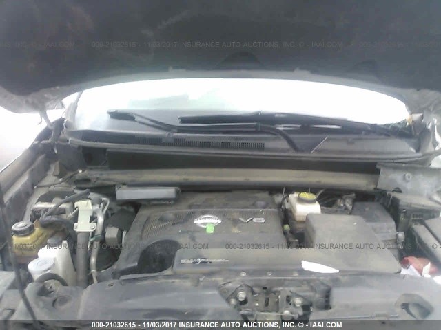 5N1AR2MN3DC652963 - 2013 NISSAN PATHFINDER S/SV/SL/PLATINUM 银色 照片 10