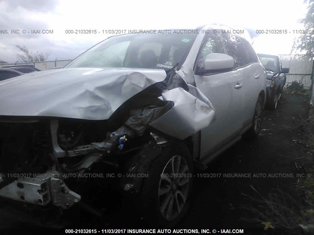 5N1AR2MN3DC652963 - 2013 NISSAN PATHFINDER S/SV/SL/PLATINUM 银色 照片 2