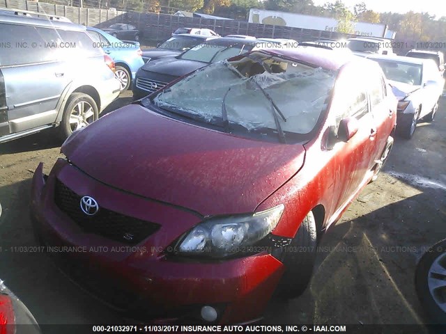 2T1BU4EE9AC471208 - 2010 TOYOTA COROLLA S/LE/XLE RED photo 2
