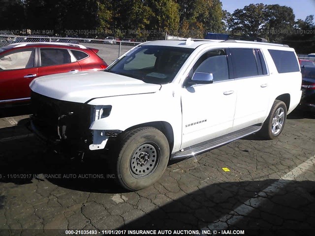 1GNSCKKC0FR548059 - 2015 CHEVROLET SUBURBAN C1500 LTZ WHITE photo 2