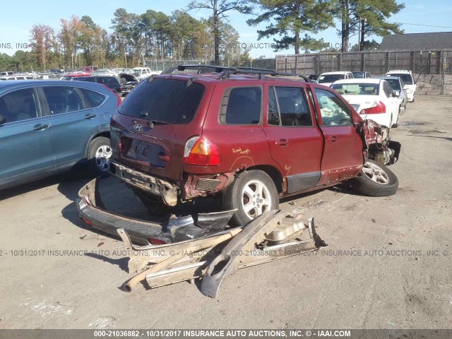 KM8SC73D84U789743 - 2004 HYUNDAI SANTA FE GLS/LX RED photo 4