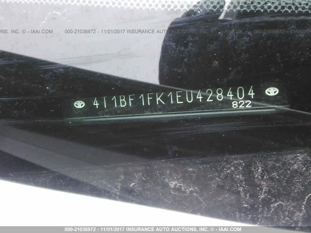 4T1BF1FK1EU428404 - 2014 TOYOTA CAMRY L/SE/LE/XLE 白色 照片 9