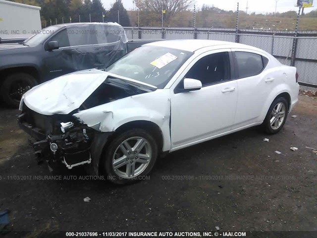 1C3CDZCBXCN194843 - 2012 DODGE AVENGER SXT WHITE photo 2