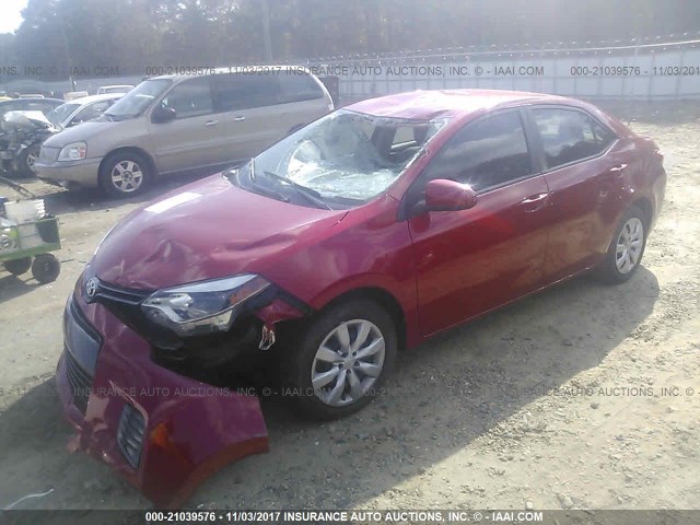 2T1BURHE6GC707816 - 2016 TOYOTA COROLLA L/LE/LE PLS/PRM/S/S PLS RED photo 2