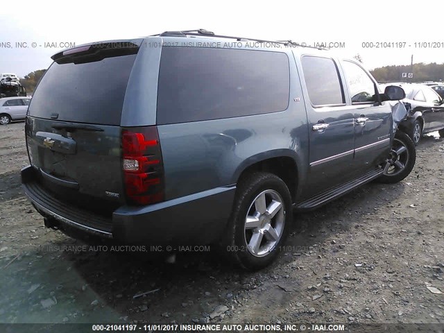 1GNFK36329R289955 - 2009 CHEVROLET SUBURBAN K1500 LTZ BLUE photo 4