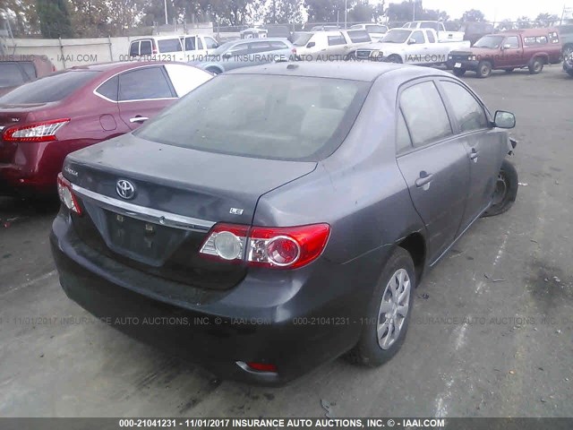 JTDBU4EE2B9152756 - 2011 TOYOTA COROLLA S/LE GRAY photo 4