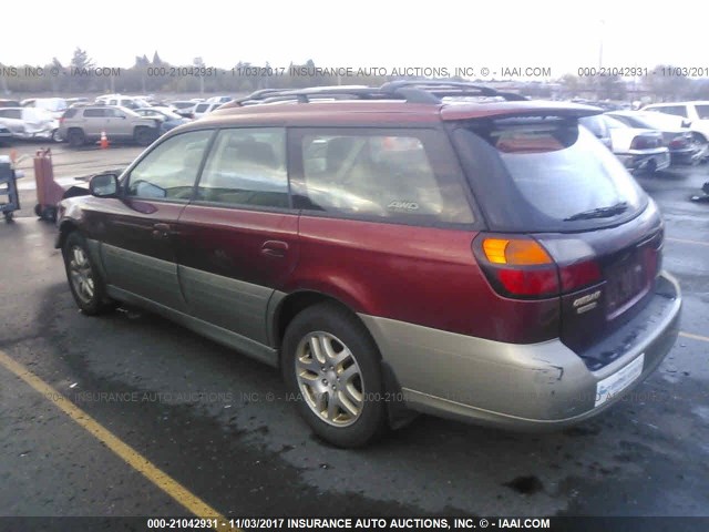 4S3BH686X27641759 - 2002 SUBARU LEGACY OUTBACK LIMITED RED photo 3