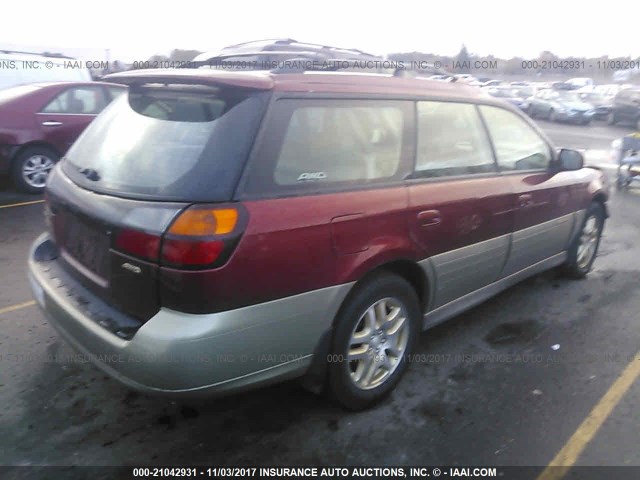 4S3BH686X27641759 - 2002 SUBARU LEGACY OUTBACK LIMITED RED photo 4