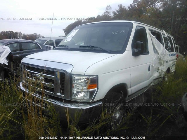 1FBSS31L49DA73914 - 2009 FORD ECONOLINE E350 SUPER DUTY WAGON WHITE photo 2