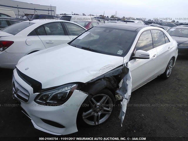 WDDHF8JB7EA819630 - 2014 MERCEDES-BENZ E 350 4MATIC WHITE photo 2