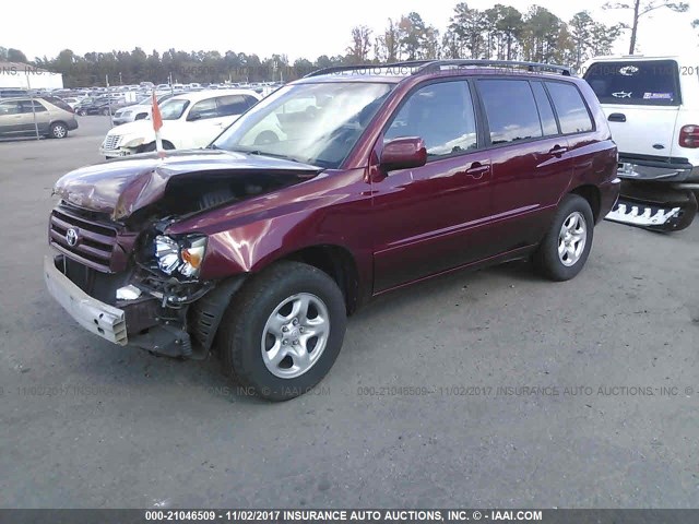 JTEEP21A350075072 - 2005 TOYOTA HIGHLANDER LIMITED BURGUNDY photo 2