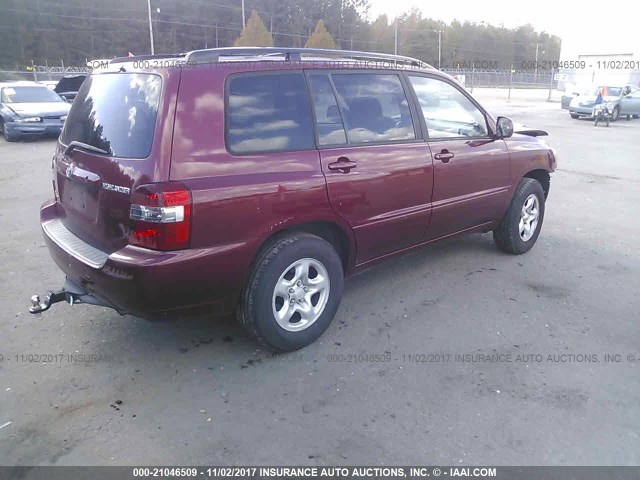 JTEEP21A350075072 - 2005 TOYOTA HIGHLANDER LIMITED BURGUNDY photo 4