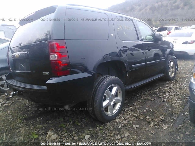 1GNFK13078R111553 - 2008 CHEVROLET TAHOE K1500 BLACK photo 4