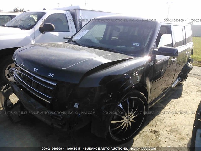 2FMGK5D85FBA09107 - 2015 FORD FLEX LIMITED BLACK photo 2