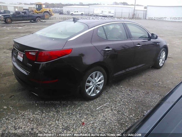 5XXGN4A70EG314353 - 2014 KIA OPTIMA EX MAROON photo 4