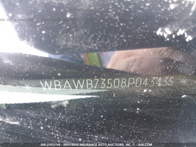 WBAWB73508P043435 - 2008 BMW 335 I BLACK photo 9