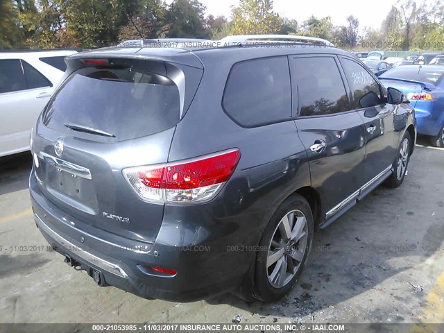 5N1AR2MN9EC630659 - 2014 NISSAN PATHFINDER S/SV/SL/PLATINUM 灰色 照片 4