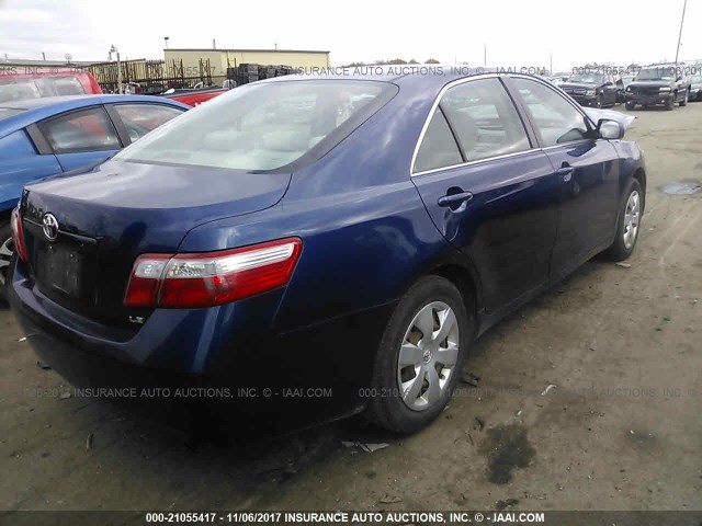 4T1BE46K57U009706 - 2007 TOYOTA CAMRY NEW GENERAT CE/LE/XLE/SE Dark Blue photo 4