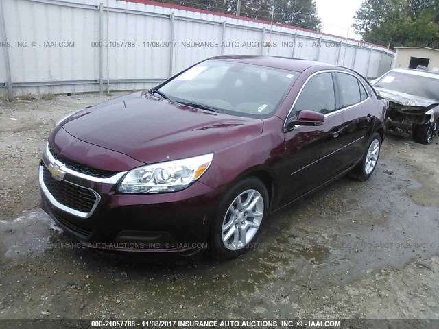 1G11C5SL1FF309877 - 2015 CHEVROLET MALIBU 1LT MAROON photo 2